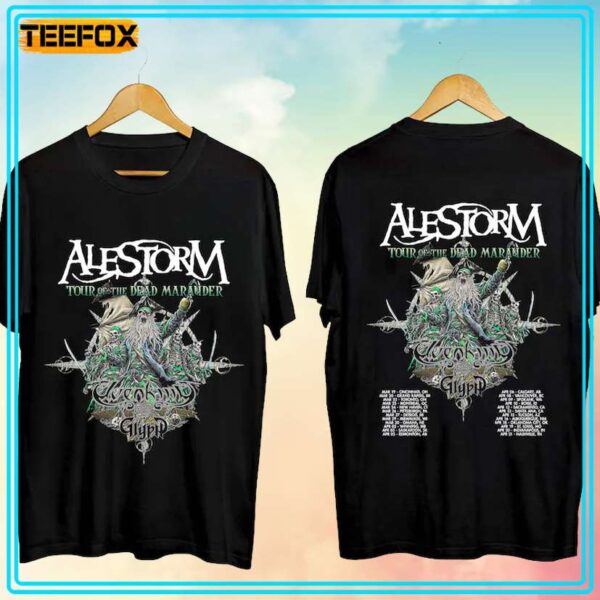 Alestorm Tour Of The Dead Marauder 2024 Concert T Shirt