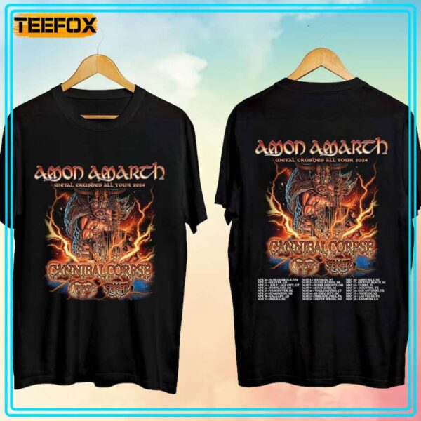 Amon Amarth Band Shirt Metal Crushes All Tour 2024 T Shirt