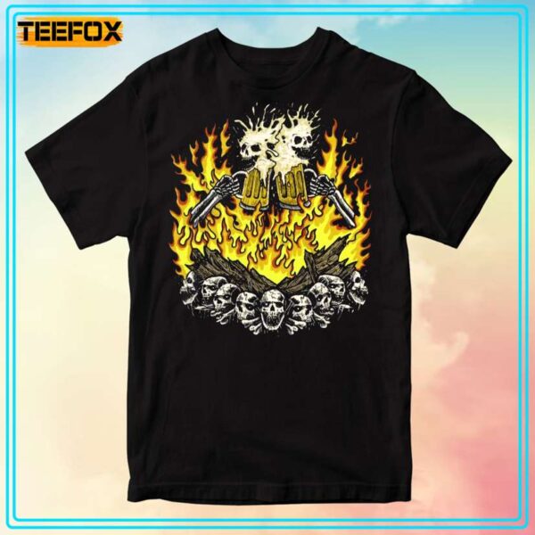 Beer and Fire Themed T Shirt