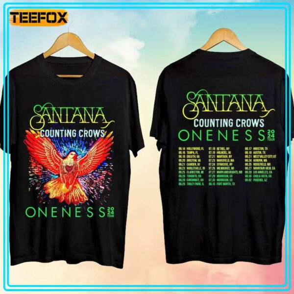 Carlos Santana and Counting Crows The Oneness Tour 2024 T Shirt