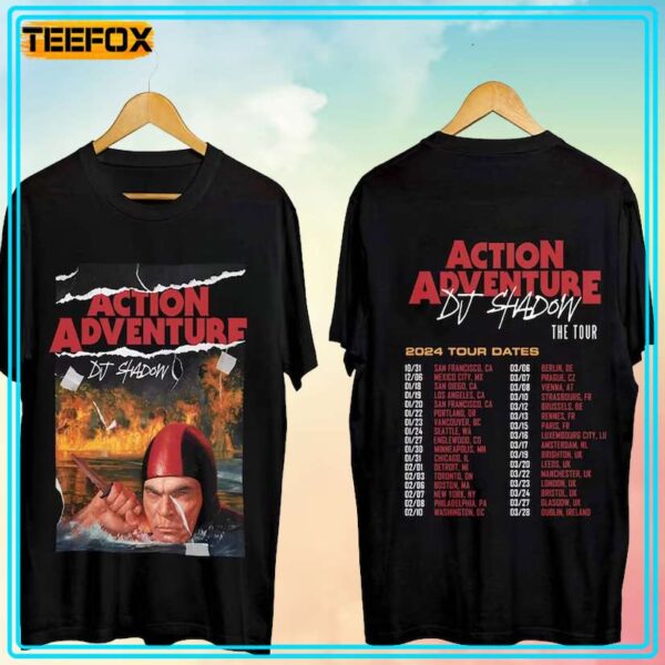 DJ Shadow Action Adventure World Tour 2024 Concert T Shirt