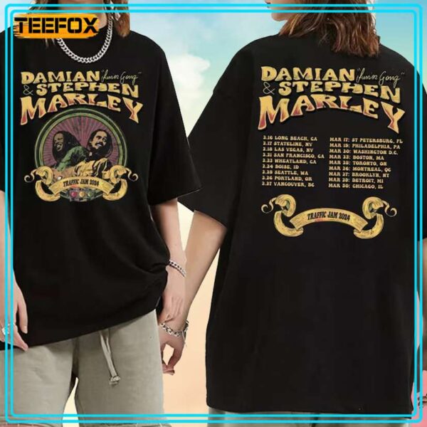 Damian Stephen Marley Traffic Jam Tour 2024 Concert T Shirt