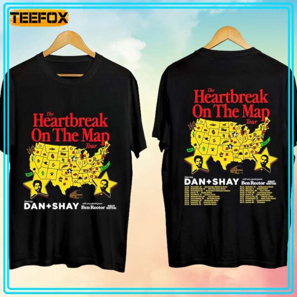 Dan Shay Heartbreak on the Map Tour 2024 Band T Shirt