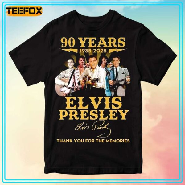 Elvis Presley 90 Years Signature 1935 2025 T Shirt