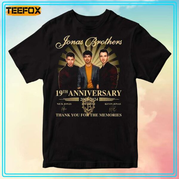 Jonas Brothers 19th Anniversary 2005 2024 T Shirt