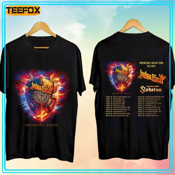 Judas Priest Invincible Shield Tour USA 2024 Music T Shirt