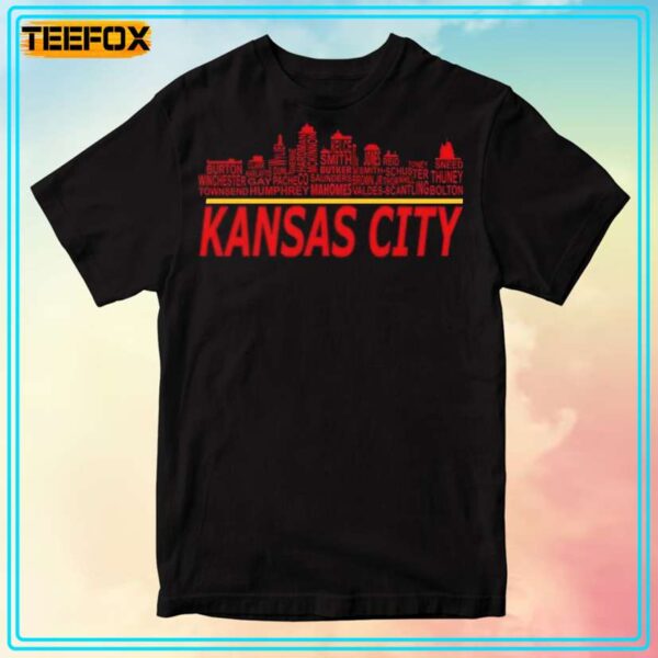 Kansas City Skyline Football T Shirt