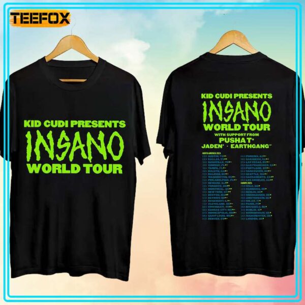Kid Cudi Insano World Tour 2024 Concert T Shirt