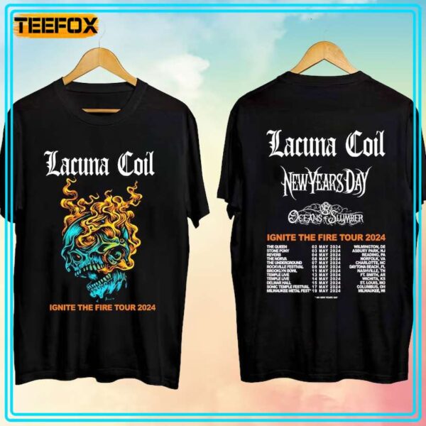 Lacuna Coil Ignite The Fire Tour 2024 Concert T Shirt