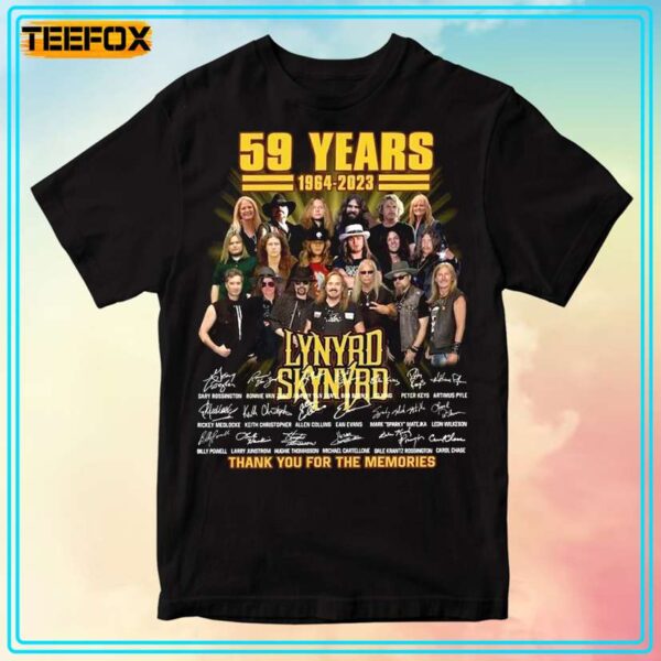 Lynyrd Skynyrd 59 Years Anniversary 1964 2023 Memories T Shirt