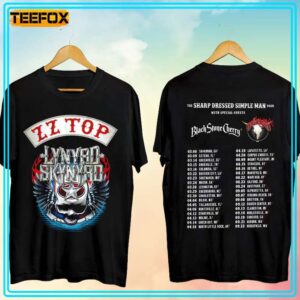 Lynyrd Skynyrd ZZ Top The Sharp Dressed Simple Man Tour 2024 T Shirt