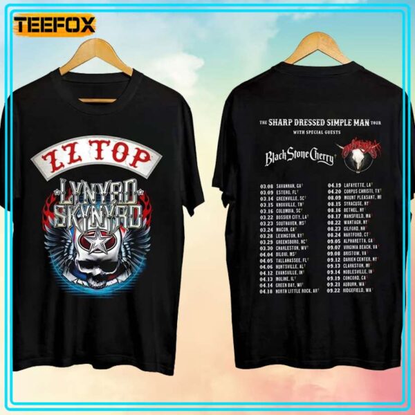 Lynyrd Skynyrd ZZ Top Tour 2024 with Black Stone Cherry T Shirt