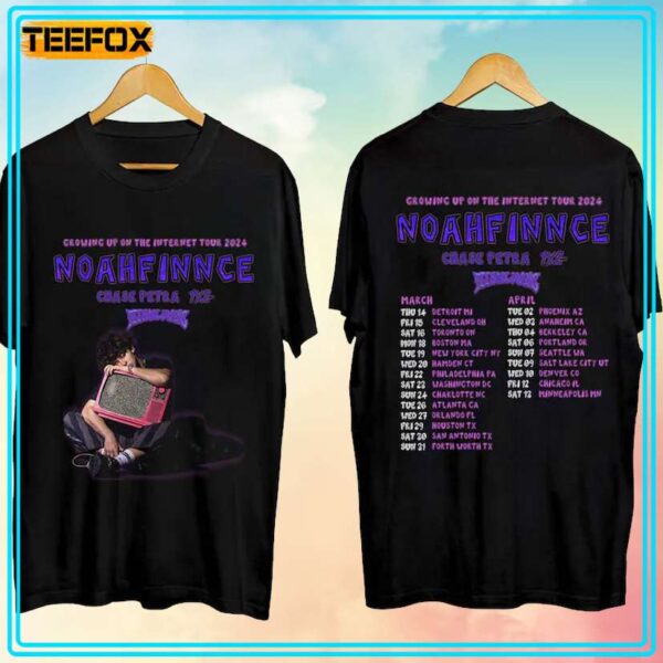 Noahfinnce Growing up on the Internet Tour 2024 Concert T Shirt