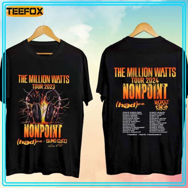 Nonpoint The Million Watts Tour 2024 Concert T Shirt