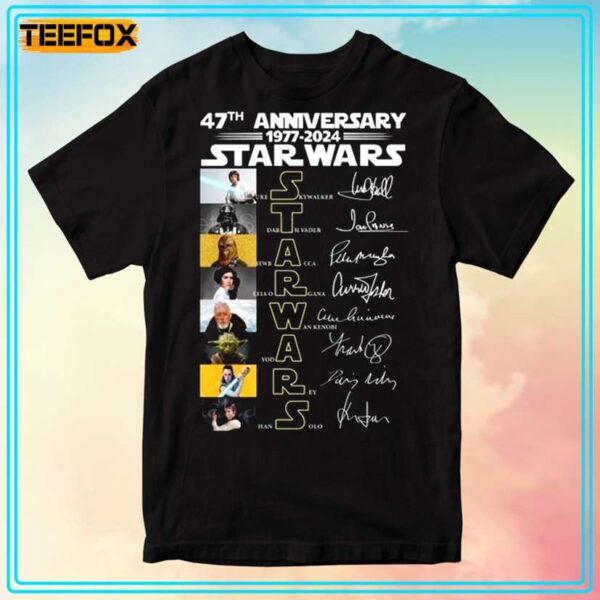 Star Wars 47th Anniversary Signatures 1977 2024 T Shirt