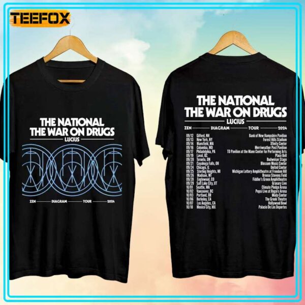 The National and The War on Drugs Zen Diagram Tour 2024 T Shirt 1