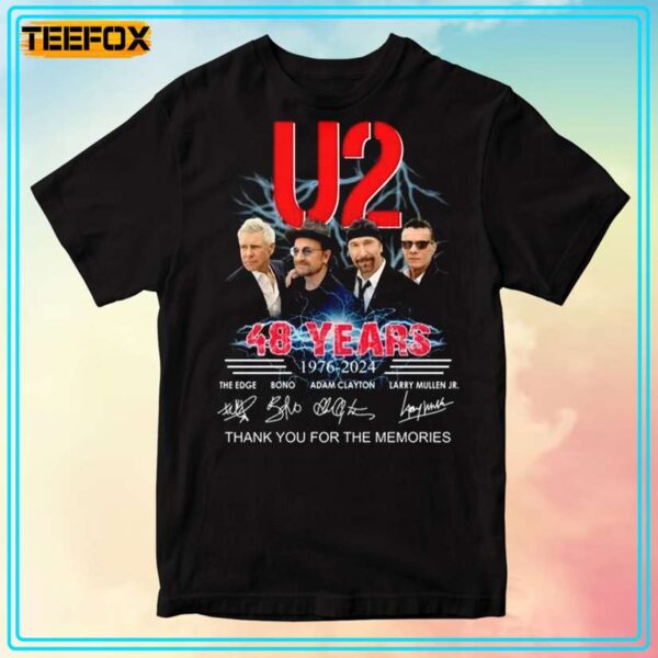 U2 48 Years Anniversary 1976 2024 Signatures Unisex T Shirt