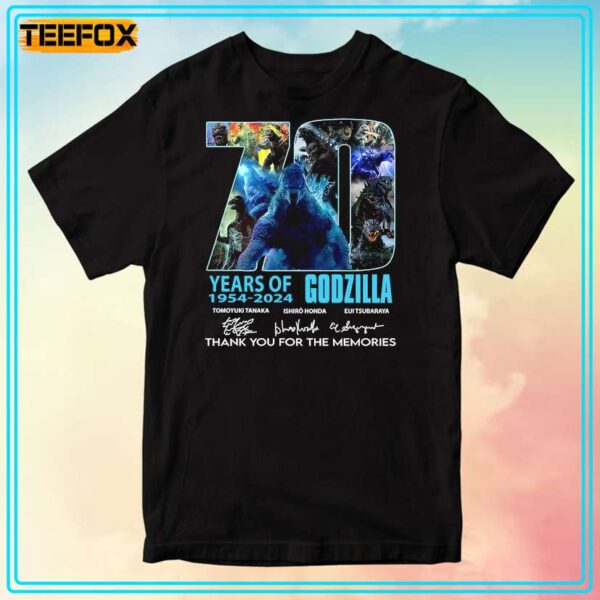 70 Years Of 1954 2024 Godzilla Thank You For The Memories T Shirt