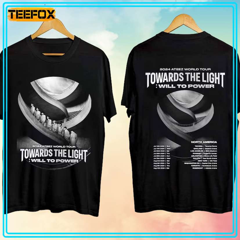 ATEEZ Towards The Light Will To Power North America Tour 2024 T-Shirt