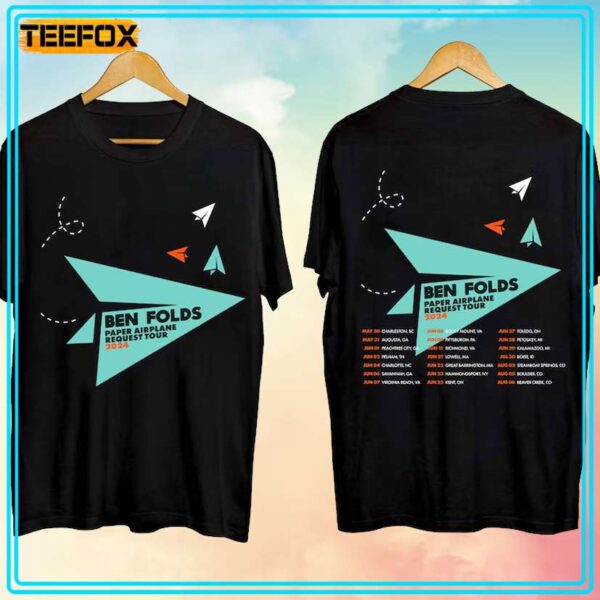 Ben Folds Paper Airplane Request Tour 2024 Unisex T Shirt