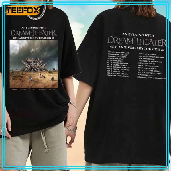 Dream Theater 40th Anniversary Tour 2024 2025 Concert T Shirt