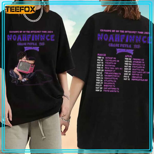 Noahfinnce Growing up on the Internet Tour 2024 Concert Music T Shirt 1713483781