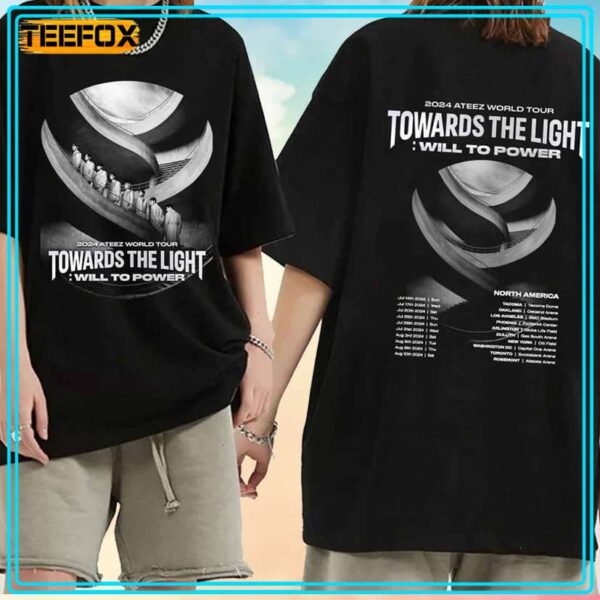 ATEEZ Towards The Light Will To Power North America World Tour 2024 T Shirt