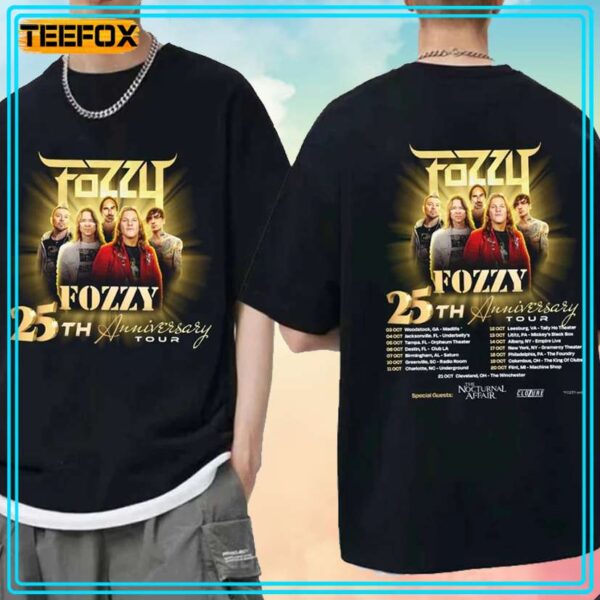 Fozzy 25th Anniversary Tour US 2024 Concert T Shirt