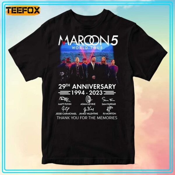 Maroon 5 29th Anniversary Thank You For The Memories T Shirt