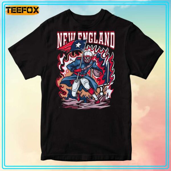 New England Patriots Football Skull Style T Shirt