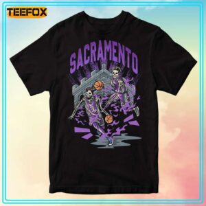 Sacramento Kings Basketball Skull Style T Shirt