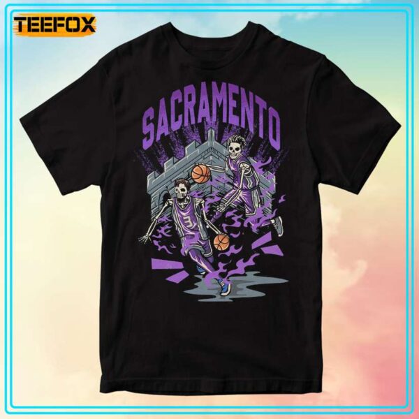 Sacramento Kings Basketball Skull Style T Shirt
