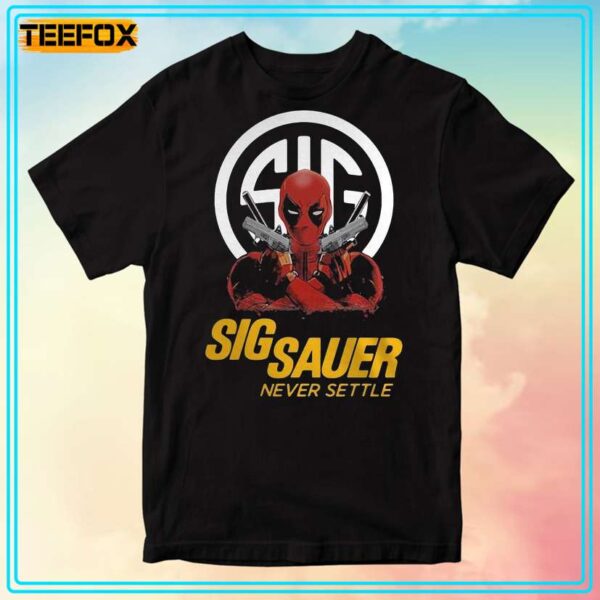 Sig Sauer Never Settle Deadpool Graphic T Shirt