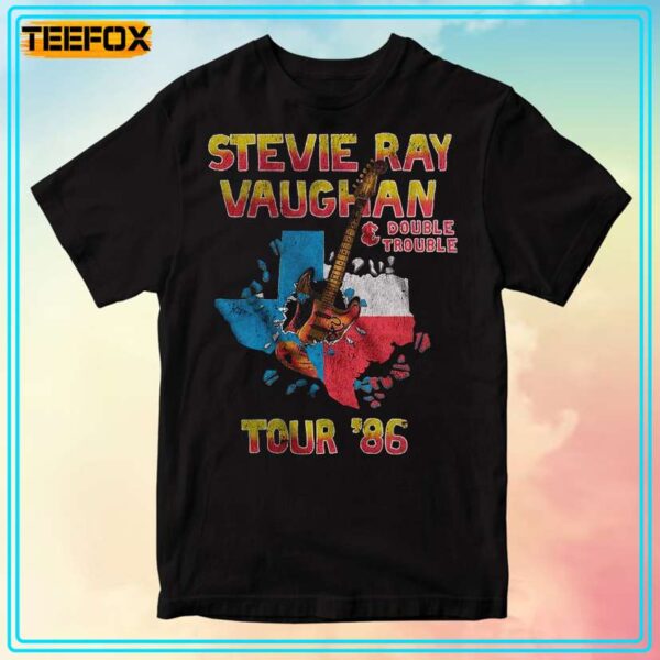 Stevie Ray Vaughan and Double Trouble 1986 T Shirt