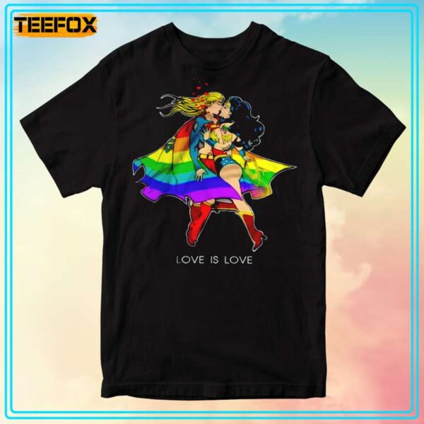 Supergirl And Wonder Woman LGBT Love Is Love T Shirt