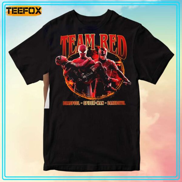 Team Red Deadpool Spiderman Daredevil T Shirt