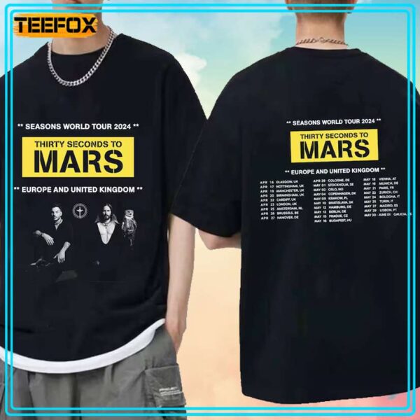 Thirty Seconds to Mars Tour EU UK 2024 T Shirt