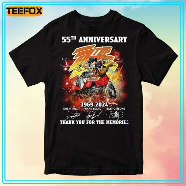 Zz Top 55th Anniversary 1969 2024 T Shirt