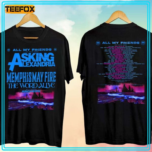 Asking Alexandria All My Friends Tour 2024 Concert T Shirt