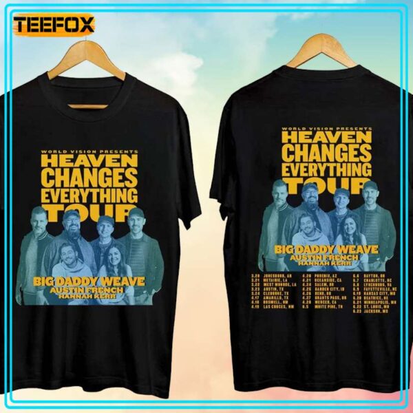 Big Daddy Weave All Heaven Changes Everything Tour 2024 Music T Shirt