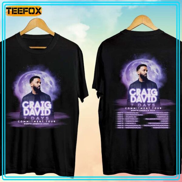 Craig David 7 Days Commitment Tour 2024 Unisex T Shirt