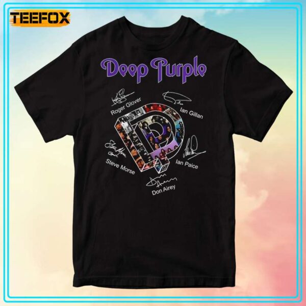 Deep Purple Band Logo Signatures T Shirt