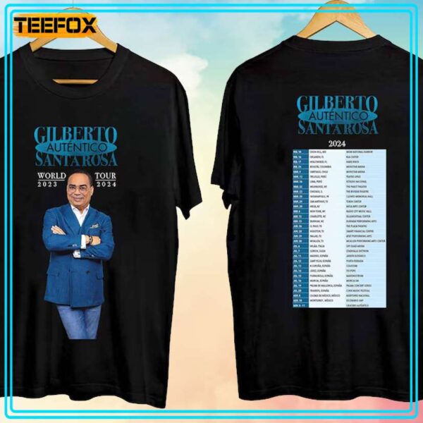 Gilberto Santa Rosa Autntico Tour 2024 Music T Shirt