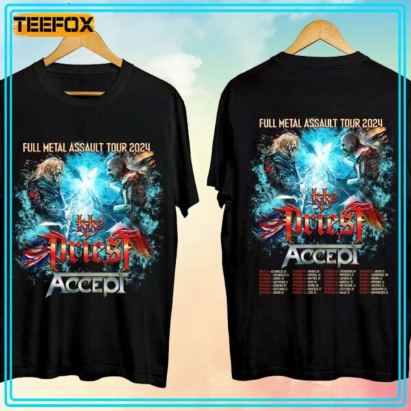 KKs Priest and Accept Full Metal Assault Tour 2024 Music T Shirt