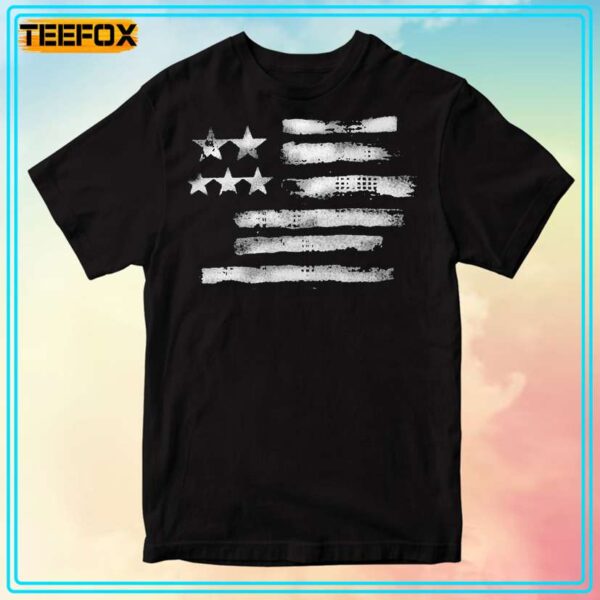 Patriotic Distressed White Flag T Shirt