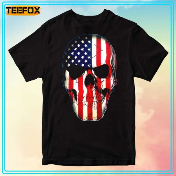 Patriotic Flag Skull Unisex T Shirt