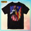 Puerto Rico Flag And American Flag