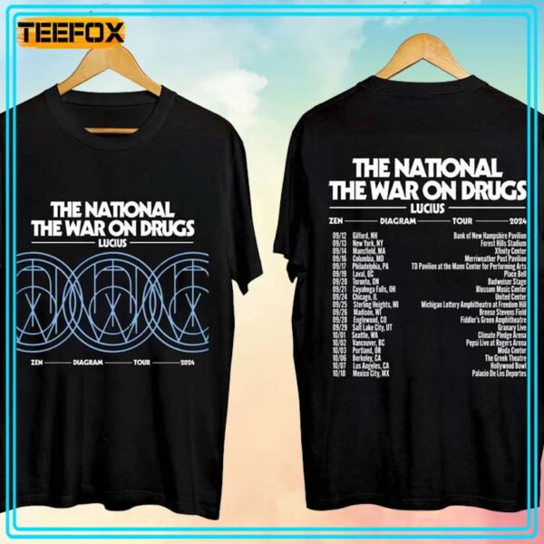 The National and The War on Drugs Zen Diagram Tour 2024 Music T Shirt