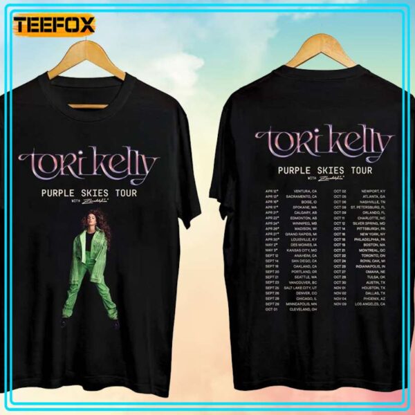 Tori Kelly Purple Skies Tour 2024 Music T Shirt