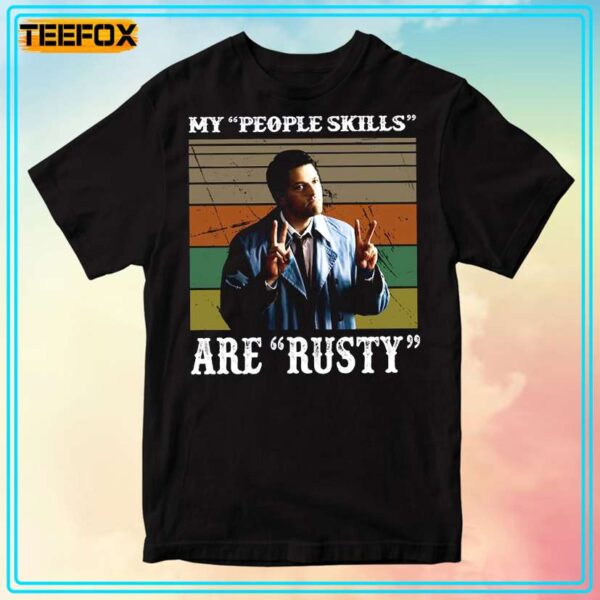 Castiel Supernatural My People Skills Are Rusty Retro T Shirt